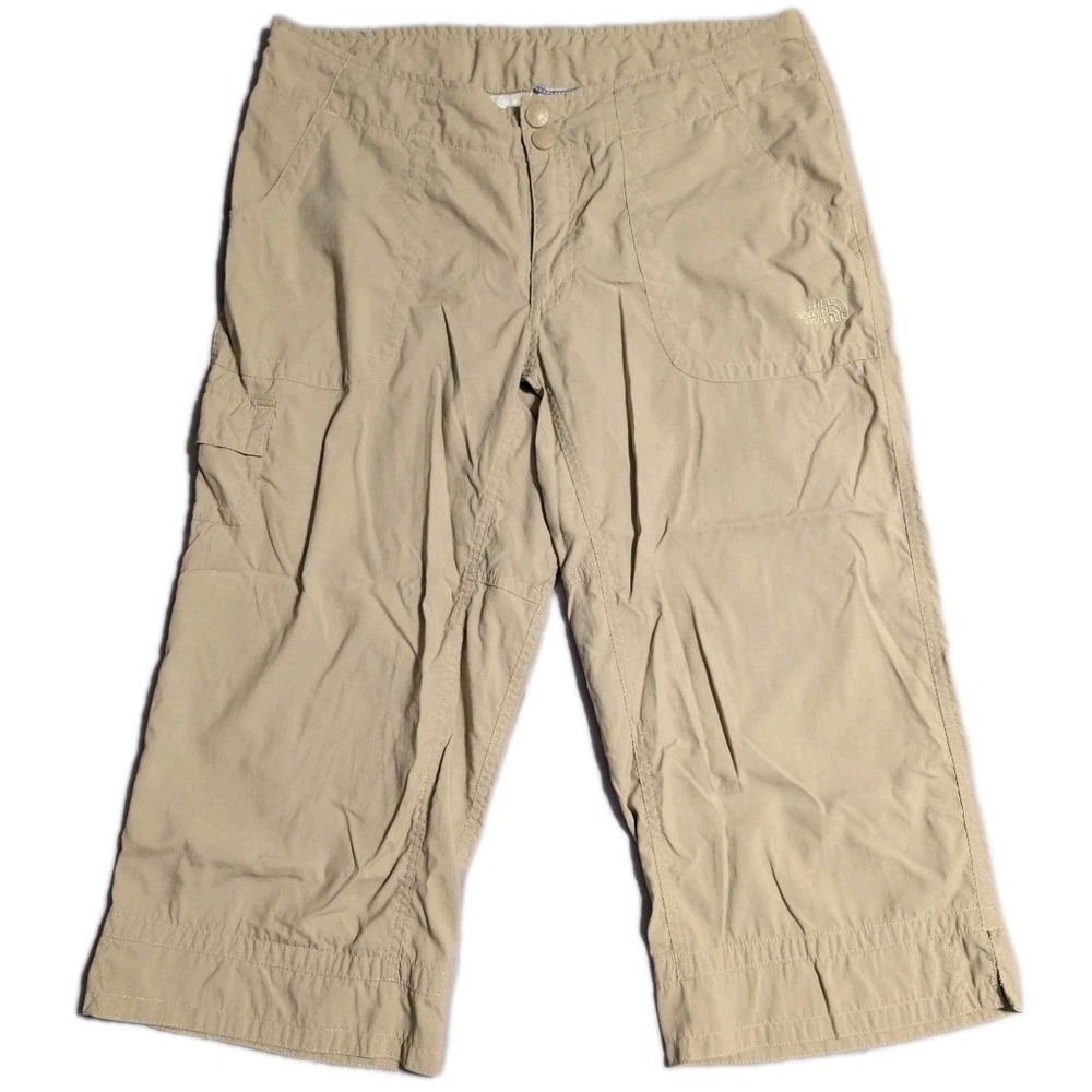The North Face Women's Size 12 Tan Capri Hiking Pants Lightweight Outdoor Trail